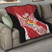 Tonga Rugby Custom Quilt Go ʻIkale Tahi Go Tongan Tapa Cloth