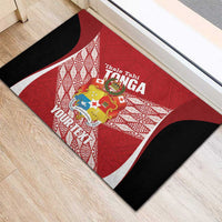 Tonga Rugby Custom Rubber Doormat Go ʻIkale Tahi Go Tongan Tapa Cloth LT14 - Polynesian Pride