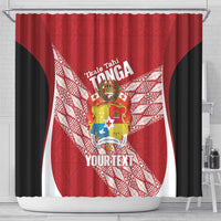 Tonga Rugby Custom Shower Curtain Go ʻIkale Tahi Go Tongan Tapa Cloth