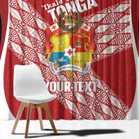 Tonga Rugby Custom Window Curtain Go ʻIkale Tahi Go Tongan Tapa Cloth