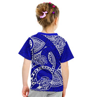 Polynesian Pride Hawaii Kid T Shirt Hawaiian Tribal Honu Blue Version LT14 - Polynesian Pride