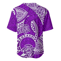 Polynesian Pride Hawaii Baseball Jersey Hawaiian Tribal Honu Purple Version LT14 - Polynesian Pride