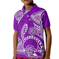 Polynesian Pride Hawaii Kid Polo Shirt Hawaiian Tribal Honu Purple Version LT14 Kid Purple - Polynesian Pride