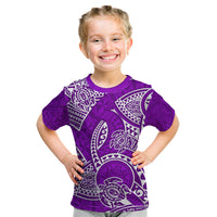 Polynesian Pride Hawaii Kid T Shirt Hawaiian Tribal Honu Purple Version LT14 Purple - Polynesian Pride