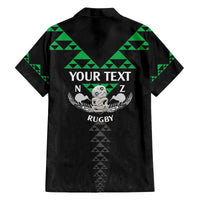 Personalised Aotearoa Rugby Family Matching Puletasi and Hawaiian Shirt New Zealand Maori Kete Matauranga Pattern