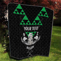 Personalised Aotearoa Rugby Quilt New Zealand Maori Kete Matauranga Pattern