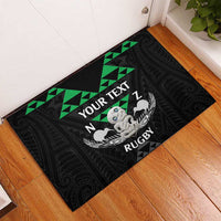 Personalised Aotearoa Rugby Rubber Doormat New Zealand Maori Kete Matauranga Pattern LT14 - Polynesian Pride