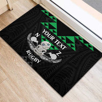 Personalised Aotearoa Rugby Rubber Doormat New Zealand Maori Kete Matauranga Pattern LT14 - Polynesian Pride