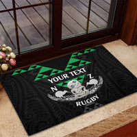 Personalised Aotearoa Rugby Rubber Doormat New Zealand Maori Kete Matauranga Pattern LT14 - Polynesian Pride