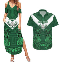 Custom Aotearoa Rugby Couples Matching Summer Maxi Dress and Hawaiian Shirt New Zealand Maori Kete Poutama Pattern
