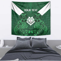 Custom Aotearoa Rugby Tapestry New Zealand Maori Kete Poutama Pattern