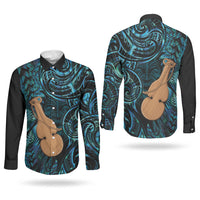 Kotiate New Zealand Couples Matching Long Sleeve Bodycon Dress and Long Sleeve Button Shirt Maori Weapon Paua Shell Haka Fern LT14 - Polynesian Pride