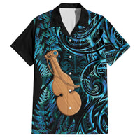 Kotiate New Zealand Family Matching Long Sleeve Bodycon Dress and Hawaiian Shirt Maori Weapon Paua Shell Haka Fern LT14 Dad's Shirt - Short Sleeve Turquoise - Polynesian Pride