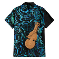 Kotiate New Zealand Family Matching Off The Shoulder Long Sleeve Dress and Hawaiian Shirt Maori Weapon Paua Shell Haka Fern LT14 Dad's Shirt - Long Sleeve Turquoise - Polynesian Pride