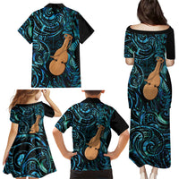 Kotiate New Zealand Family Matching Puletasi and Hawaiian Shirt Maori Weapon Paua Shell Haka Fern LT14 Mom's Dress Turquoise - Polynesian Pride