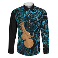 Kotiate New Zealand Family Matching Short Sleeve Bodycon Dress and Hawaiian Shirt Maori Weapon Paua Shell Haka Fern LT14 Daughter's Dress Turquoise - Polynesian Pride