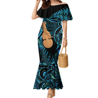 Kotiate New Zealand Mermaid Dress Maori Weapon Paua Shell Haka Fern LT14 Women Turquoise - Polynesian Pride