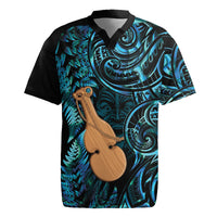 Kotiate New Zealand Rugby Jersey Maori Weapon Paua Shell Haka Fern