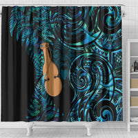Kotiate New Zealand Shower Curtain Maori Weapon Paua Shell Haka Fern