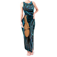 Kotiate New Zealand Tank Maxi Dress Maori Weapon Paua Shell Haka Fern LT14 Women Turquoise - Polynesian Pride
