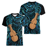 Kotiate New Zealand Women V-Neck T-Shirt Maori Weapon Paua Shell Haka Fern