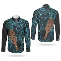 Maripi New Zealand Couples Matching Tank Maxi Dress and Long Sleeve Button Shirt Maori Weapon Paua Shell Haka Fern LT14 - Polynesian Pride