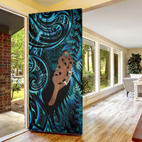 Maripi New Zealand Door Cover Maori Weapon Paua Shell Haka Fern