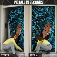 Maripi New Zealand Door Cover Maori Weapon Paua Shell Haka Fern
