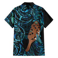 Maripi New Zealand Family Matching Mermaid Dress and Hawaiian Shirt Maori Weapon Paua Shell Haka Fern LT14 Dad's Shirt - Long Sleeve Turquoise - Polynesian Pride