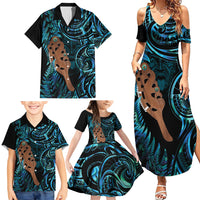 Maripi New Zealand Family Matching Summer Maxi Dress and Hawaiian Shirt Maori Weapon Paua Shell Haka Fern LT14 - Polynesian Pride