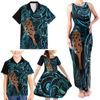 Maripi New Zealand Family Matching Tank Maxi Dress and Hawaiian Shirt Maori Weapon Paua Shell Haka Fern LT14 - Polynesian Pride