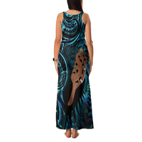 Maripi New Zealand Family Matching Tank Maxi Dress and Hawaiian Shirt Maori Weapon Paua Shell Haka Fern