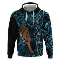 Maripi New Zealand Hoodie Maori Weapon Paua Shell Haka Fern