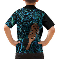 Maripi New Zealand Kid Hawaiian Shirt Maori Weapon Paua Shell Haka Fern LT14 - Polynesian Pride