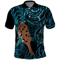 Maripi New Zealand Polo Shirt Maori Weapon Paua Shell Haka Fern LT14 Turquoise - Polynesian Pride