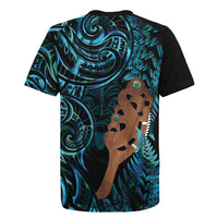 Maripi New Zealand Rugby Jersey Maori Weapon Paua Shell Haka Fern