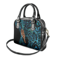 Maripi New Zealand Shoulder Handbag Maori Weapon Paua Shell Haka Fern