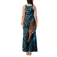 Maripi New Zealand Tank Maxi Dress Maori Weapon Paua Shell Haka Fern LT14 - Polynesian Pride