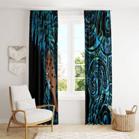 Maripi New Zealand Window Curtain Maori Weapon Paua Shell Haka Fern