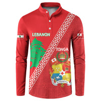 Tonga And Lebanon Button Sweatshirt 2026 Together Half Style