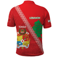 Tonga And Lebanon Polo Shirt 2026 Together Half Style LT14 - Polynesian Pride