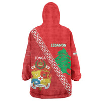 Tonga And Lebanon Wearable Blanket Hoodie 2026 Together Half Style