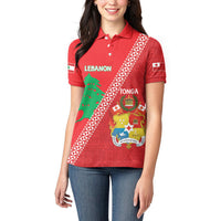 Tonga And Lebanon Women Polo Shirt 2026 Together Half Style