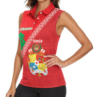 Tonga And Lebanon Women Sleeveless Polo Shirt 2026 Together Half Style
