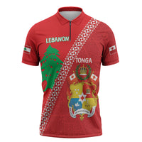 Tonga And Lebanon Zipper Polo Shirt 2026 Together Half Style