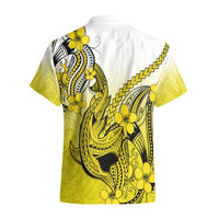 Hawaii Hawaiian Shirt Polynesian Shark Tattoo With Plumeria Yellow Gradient LT14 - Polynesian Pride