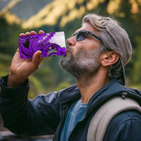 Hawaii 4 in 1 Can Cooler Tumbler Polynesian Shark Tattoo With Plumeria Purple Gradient