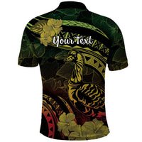 Personalised Hawaii Nene Goose Polo Shirt Hawaiian Map Hibiscus Polynesian Art - Reggae Gradient LT14 - Polynesian Pride