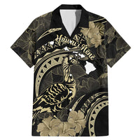 Personalised Hawaii Nene Goose Family Matching Mermaid Dress and Hawaiian Shirt Hawaiian Map Hibiscus Polynesian Art - Beige