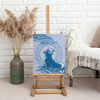 Personalised Hawaii Monk Seal Canvas Wall Art Polynesian Tattoo With Tropical Flowers - Blue Pastel LT14 - Polynesian Pride